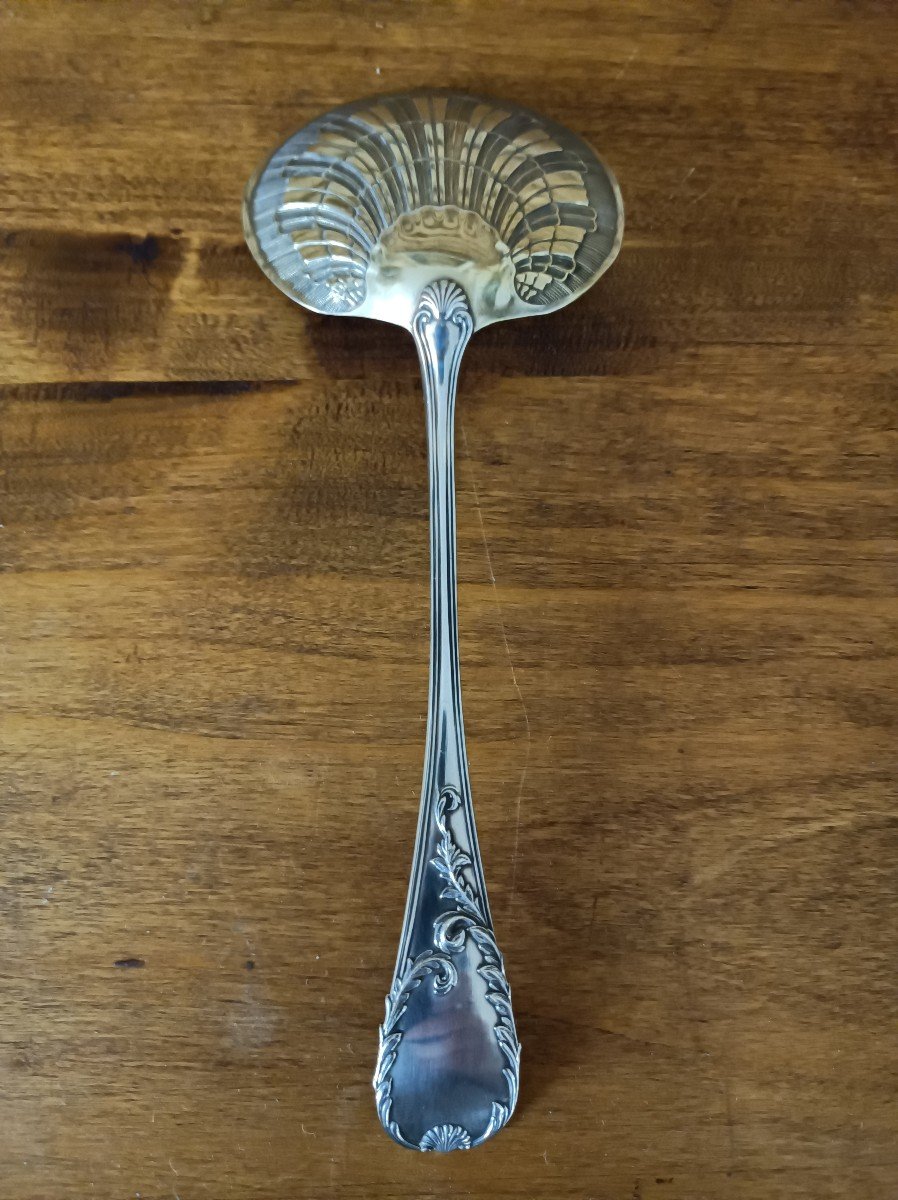 Solid Silver Ice Cream Spoon Goldsmith Gaudin & Dubray-photo-4