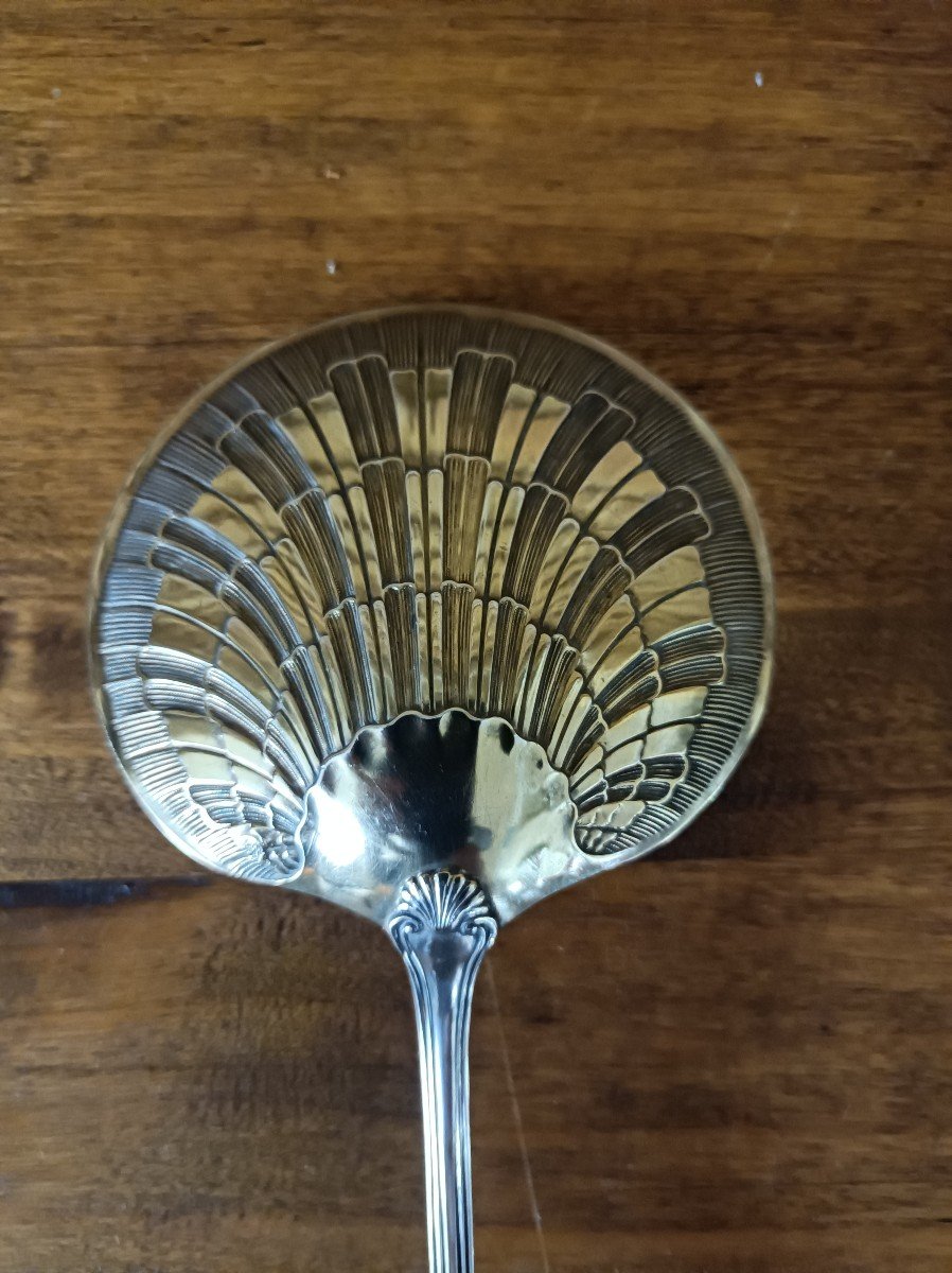 Solid Silver Ice Cream Spoon Goldsmith Gaudin & Dubray-photo-1