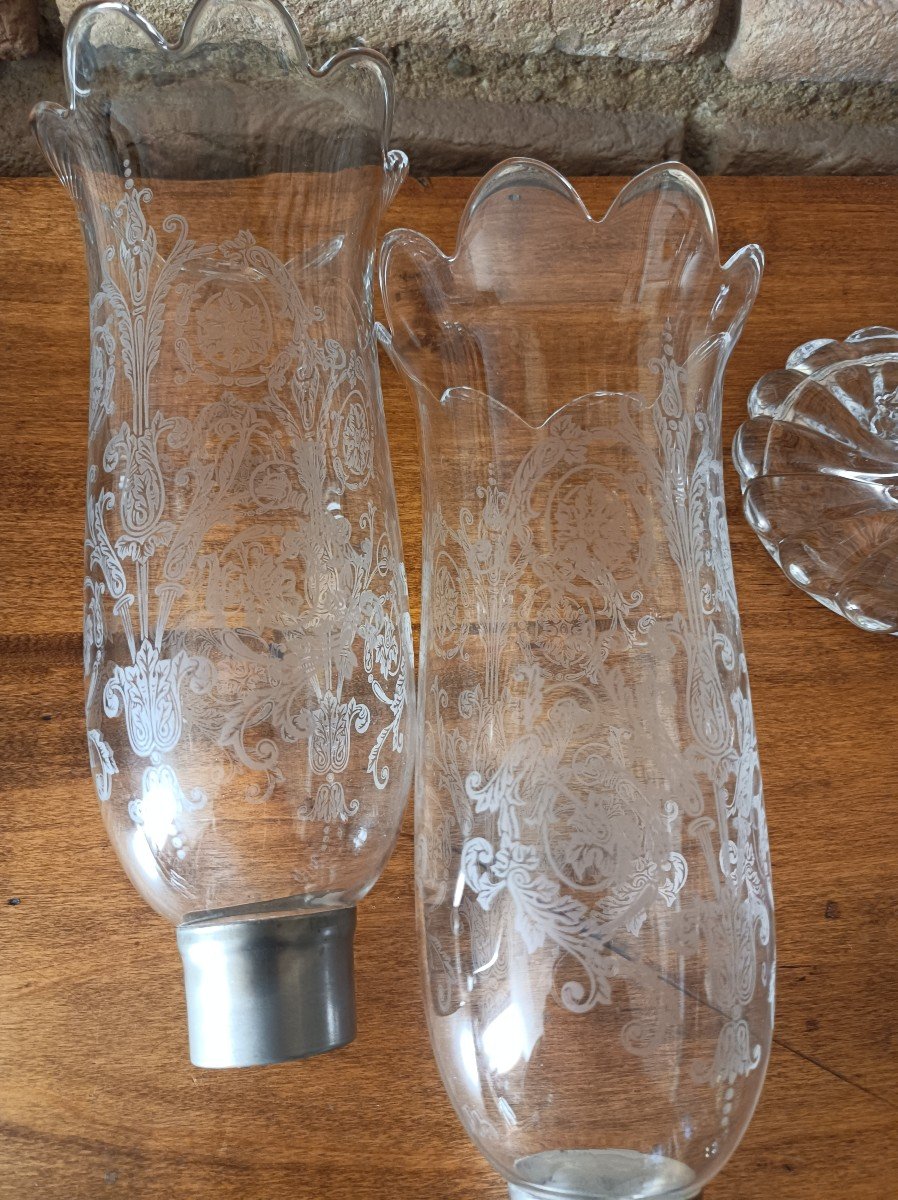 Baccarat Crystal, Pair Of Signed "bamboo Torso" Tealight Candle Holders-photo-3