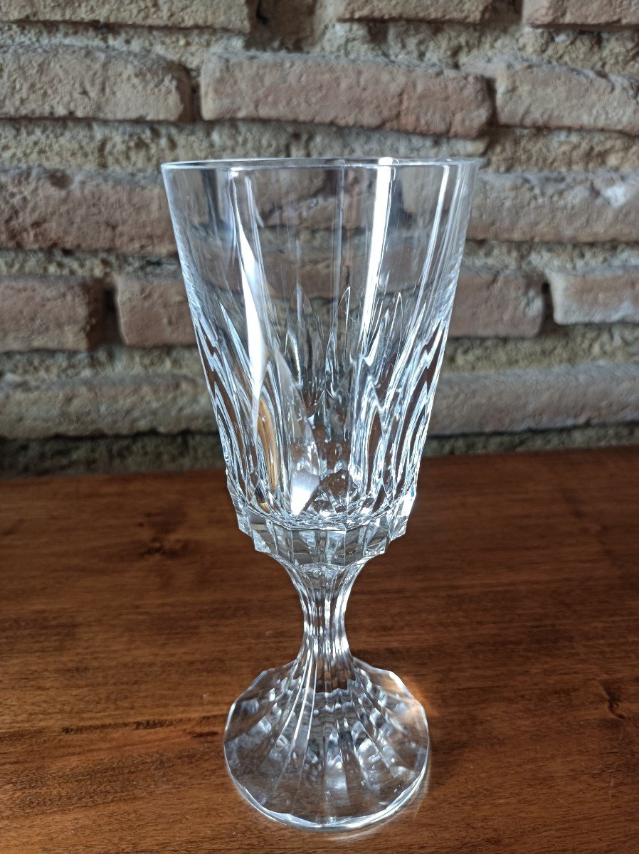 6 Verres A Eau Modèle Assas En Cristal De Baccarat 19,5 Cm Estampillé Sous Le Pied-photo-3