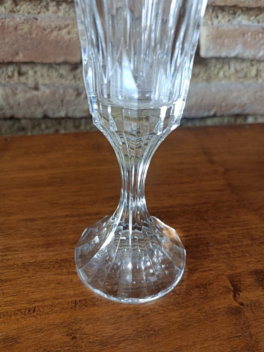 6 Flutes A Champagne  Modèle Assas En Cristal De Baccarat 21 Cm Estampillé Sous Le Pied-photo-4