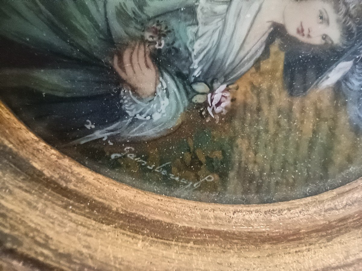 Paire De Miniature Sur Ivoire, XIXème  d'Après T. Gainsborough-photo-3