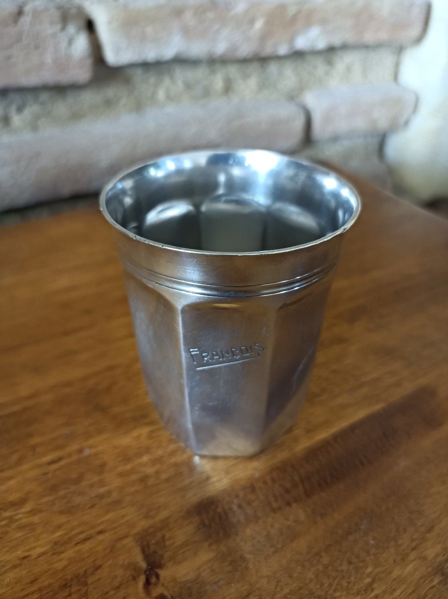 Solid Silver Sided Cup Minerva Hallmark Goldsmith Hénin & Cie 