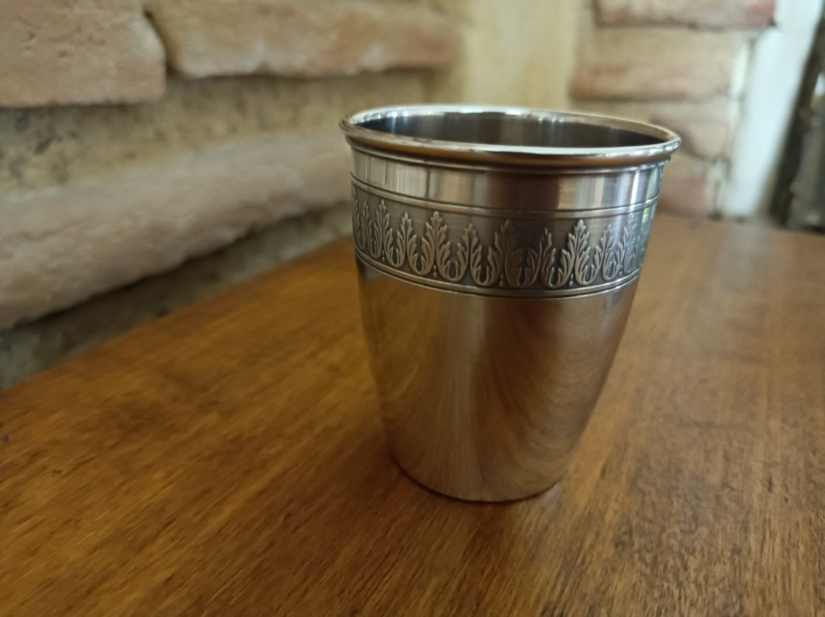 Beautiful Solid Silver Cup Master Goldsmith: Eugene Pelletier 19th Century-photo-3