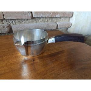 Solid Silver Saucepan, Hallmarked Minerva, Rosewood Handle. Goldsmith Barrier 