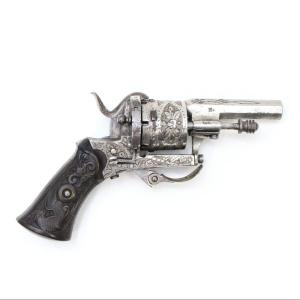 Revolver à broche type Lefaucheux, calibre 5 mm, France ou Belgique, milieu du XIXe siècle