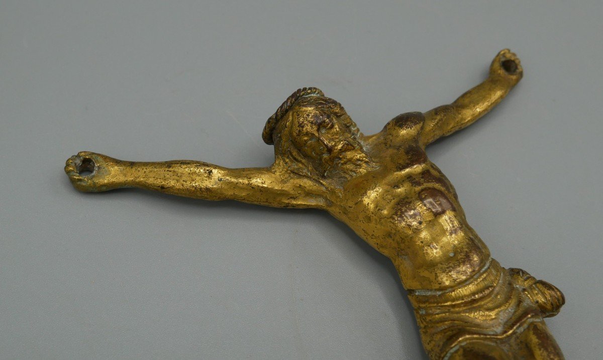 Gilt Bronze Wall Christ, Haute Epoque, 16th Century-photo-1