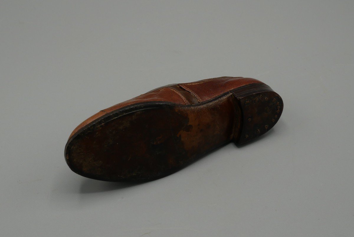 Chaussure Miniature En Cuir, Travail De Maîtrise, Compagnon Cordonnier, Compagnonnage, 1900-photo-1