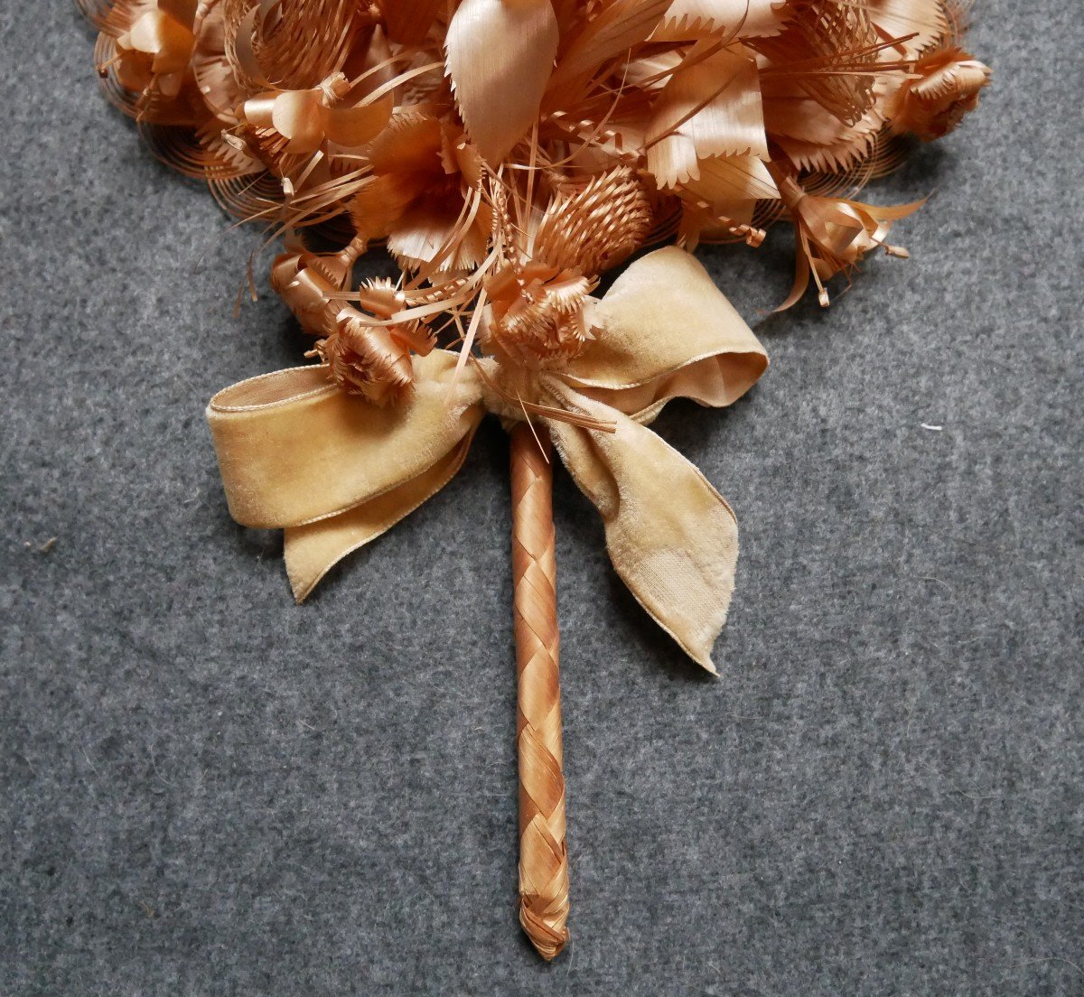 Braided Straw Wedding Bouquet, Straw Flowers, Bridal Bouquet, 1900-photo-2