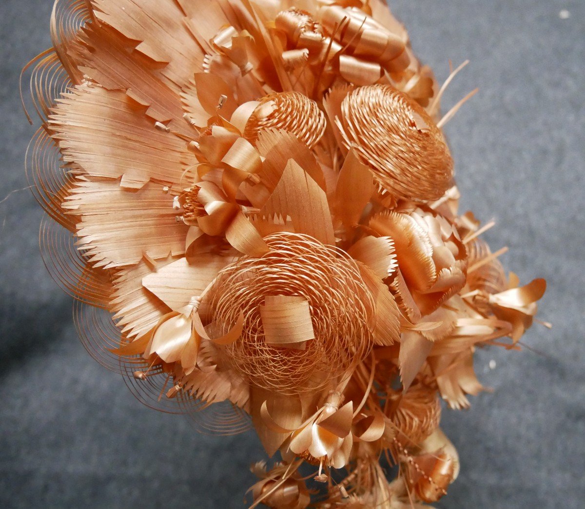 Braided Straw Wedding Bouquet, Straw Flowers, Bridal Bouquet, 1900-photo-2