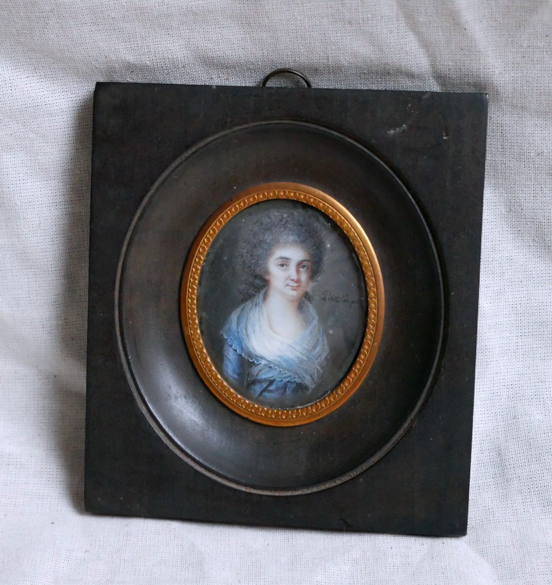 Simon Petit De Coupray, Miniature Portrait Of A Woman Of Quality, 18th Century