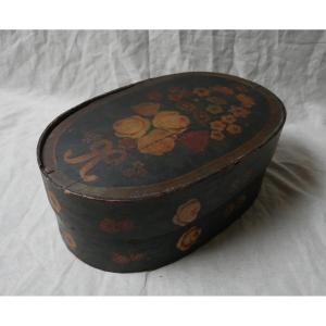 Box, Painted Wooden Case With Floral Decoration, Switzerland, Germany, Folk Art, 19th Century