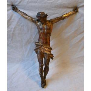 Christ d'Applique En Bois Sculpté Et Doré, 40cm, XVIIIème, XIXème Siècle