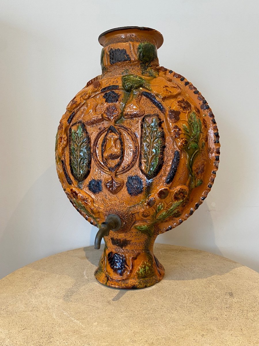 Important Popular Art Fountain, Glazed Terracotta, Late 18th/early 19th Century-photo-2