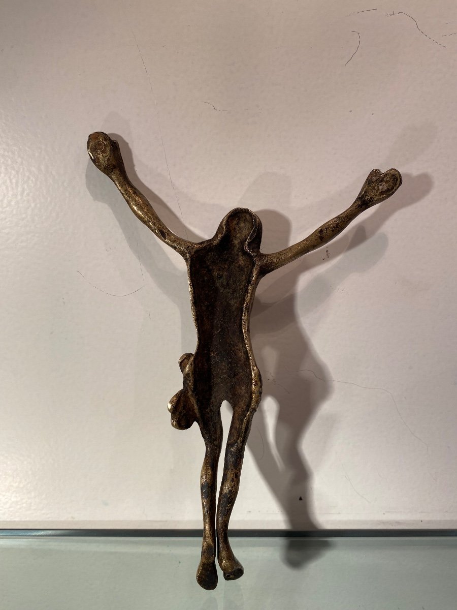 Petit Christ d'Applique En Bronze, Epoque XVIIeme-photo-3