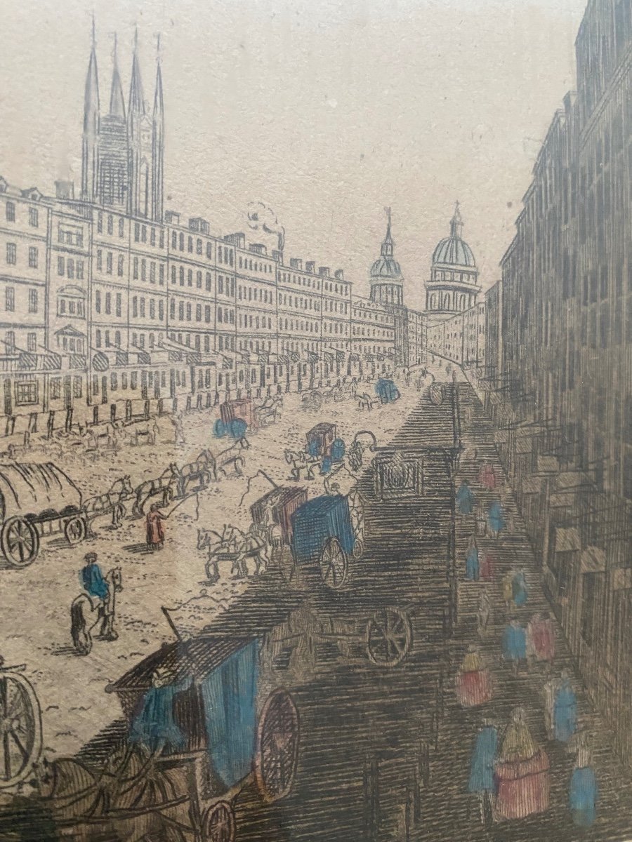 Enhanced Engraving Of The London Stock Exchange, Year 1731-photo-2