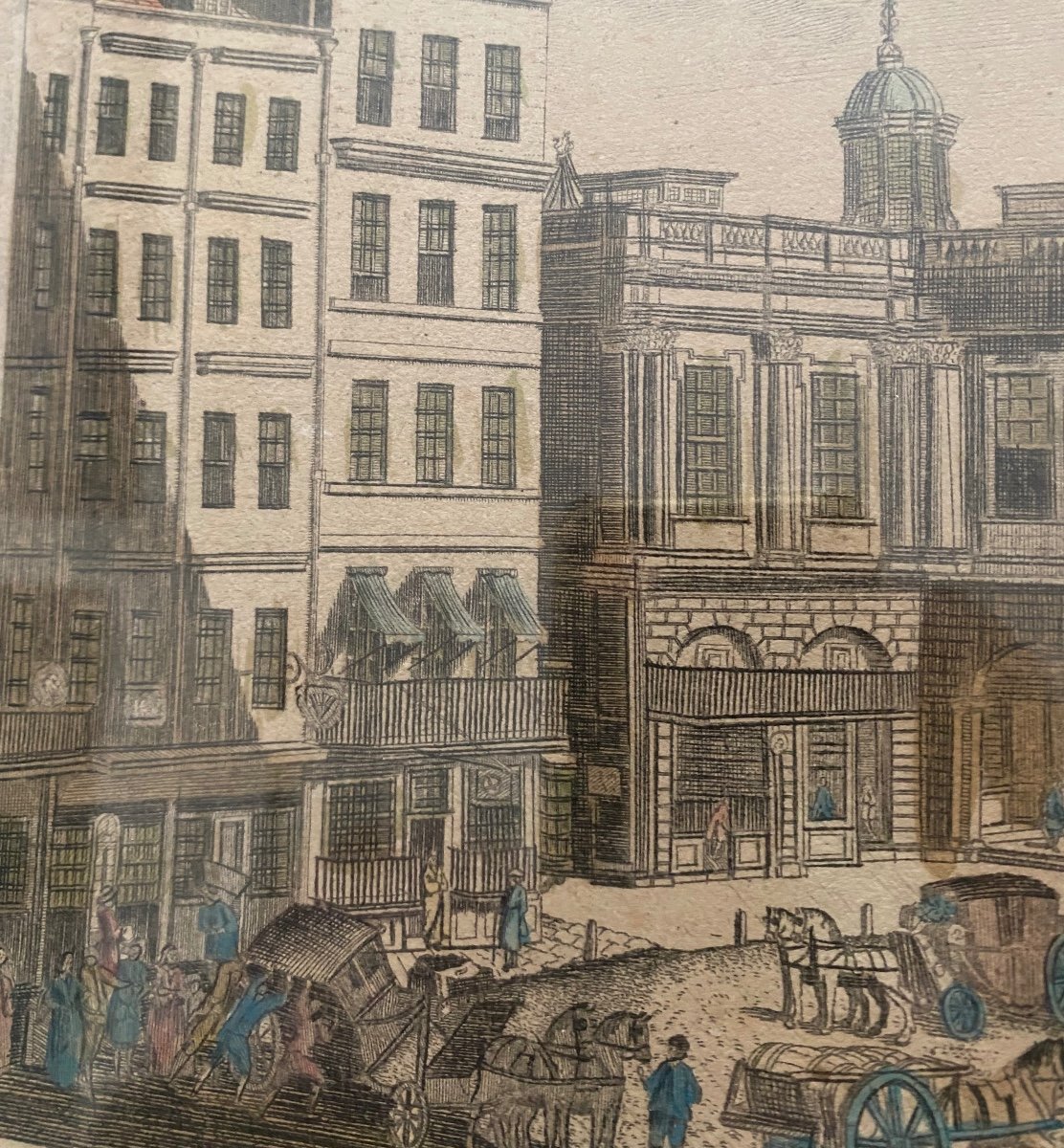 Enhanced Engraving Of The London Stock Exchange, Year 1731-photo-3