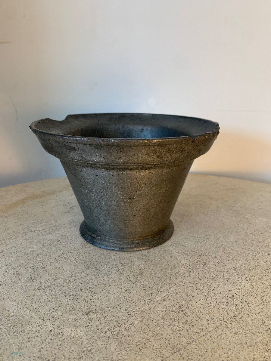 Apothecary Mortar In Bronze Dated From The Year 1782, Late 18th Century-photo-4