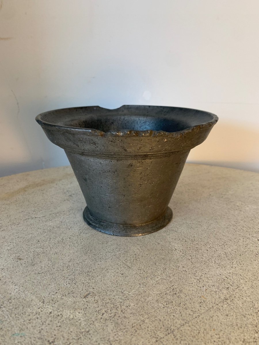 Apothecary Mortar In Bronze Dated From The Year 1782, Late 18th Century-photo-1