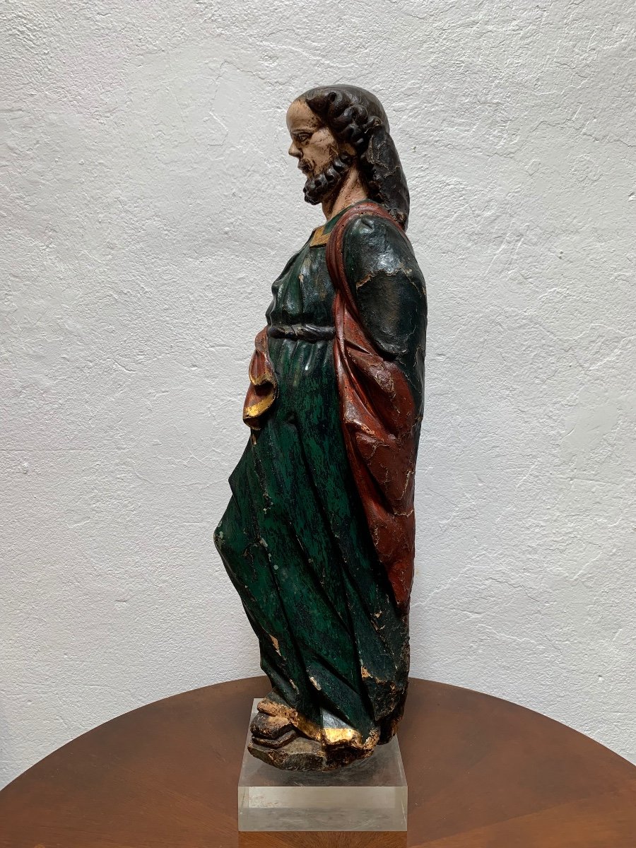 Large Sculpture Of Jesus Christ In Polychrome Wood, Spain, Late 17th/early 18th Century-photo-3
