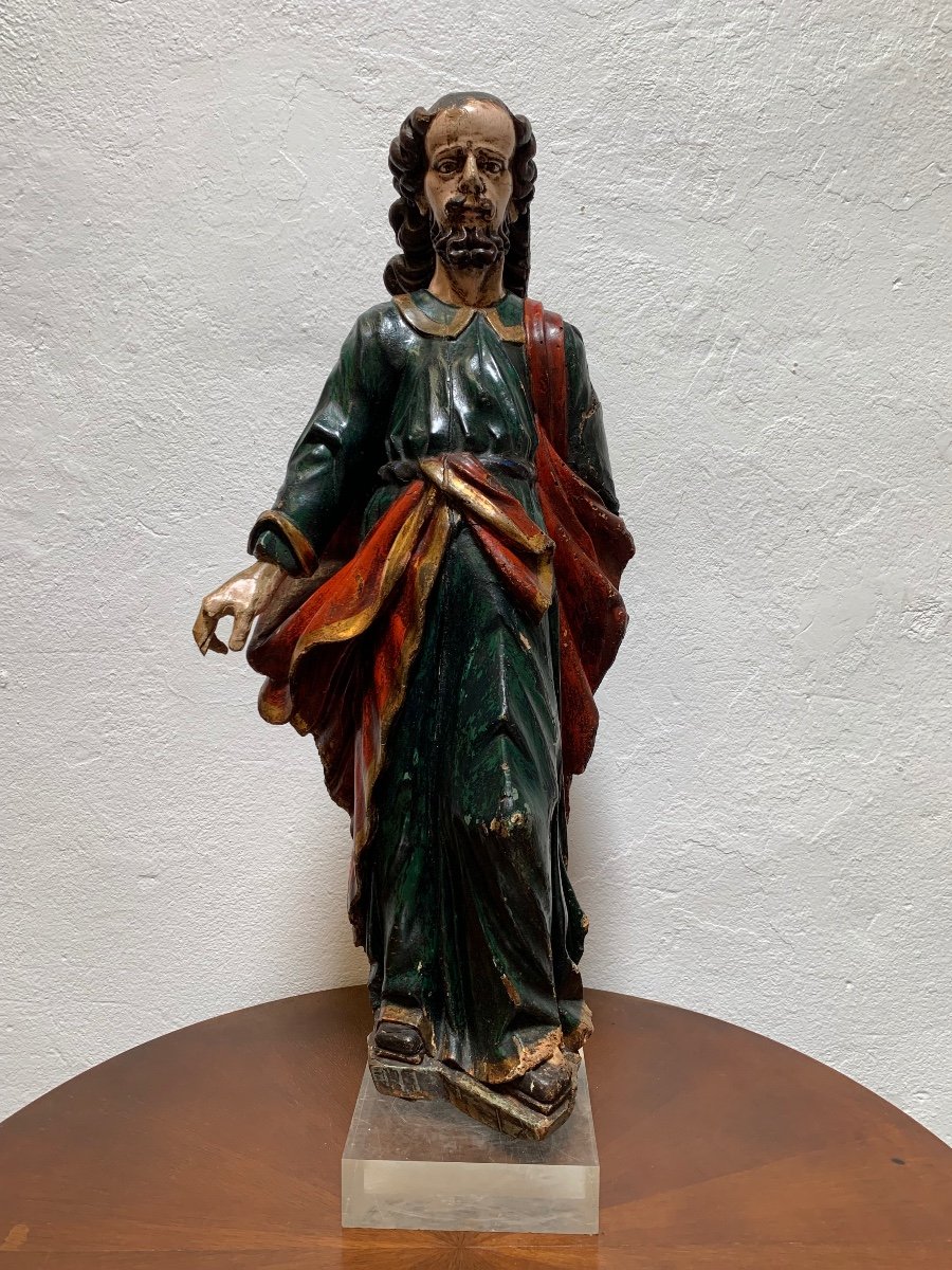 Large Sculpture Of Jesus Christ In Polychrome Wood, Spain, Late 17th/early 18th Century