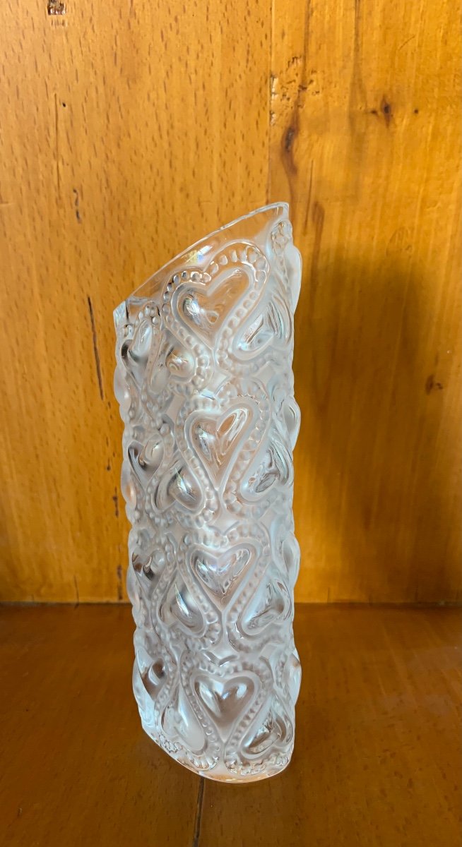 Petit Vase Lalique France Dit Amour, Epoque Fin XXème-photo-3