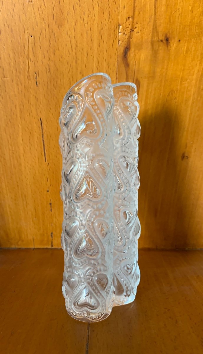 Petit Vase Lalique France Dit Amour, Epoque Fin XXème-photo-4