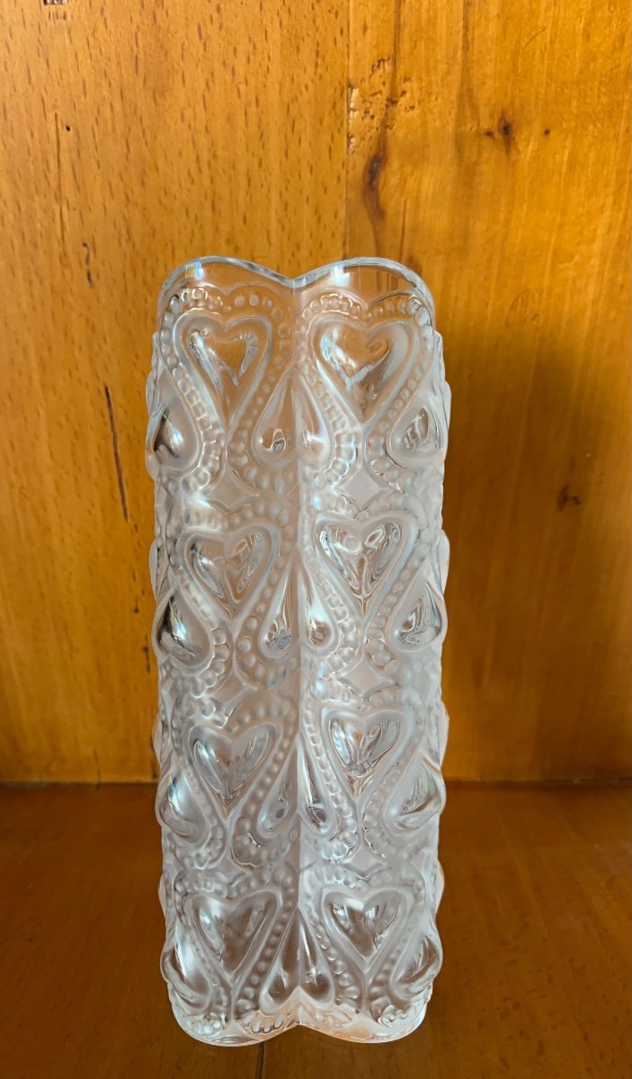 Petit Vase Lalique France Dit Amour, Epoque Fin XXème-photo-1