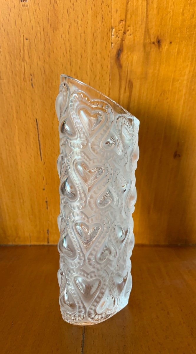 Petit Vase Lalique France Dit Amour, Epoque Fin XXème-photo-2