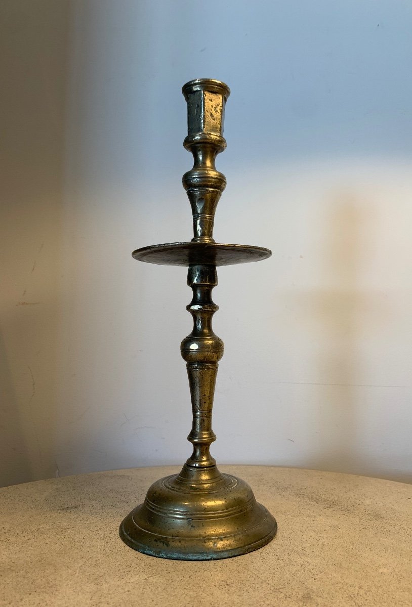 Ottoman Bronze Candlestick, 18th Century-photo-2