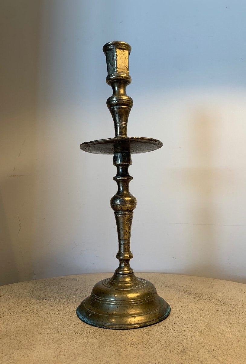 Ottoman Bronze Candlestick, 18th Century-photo-3