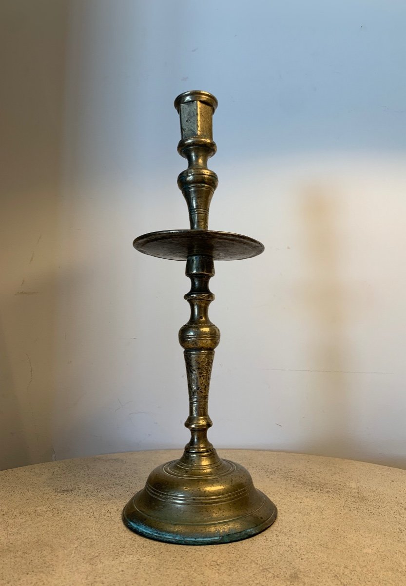 Ottoman Bronze Candlestick, 18th Century-photo-4