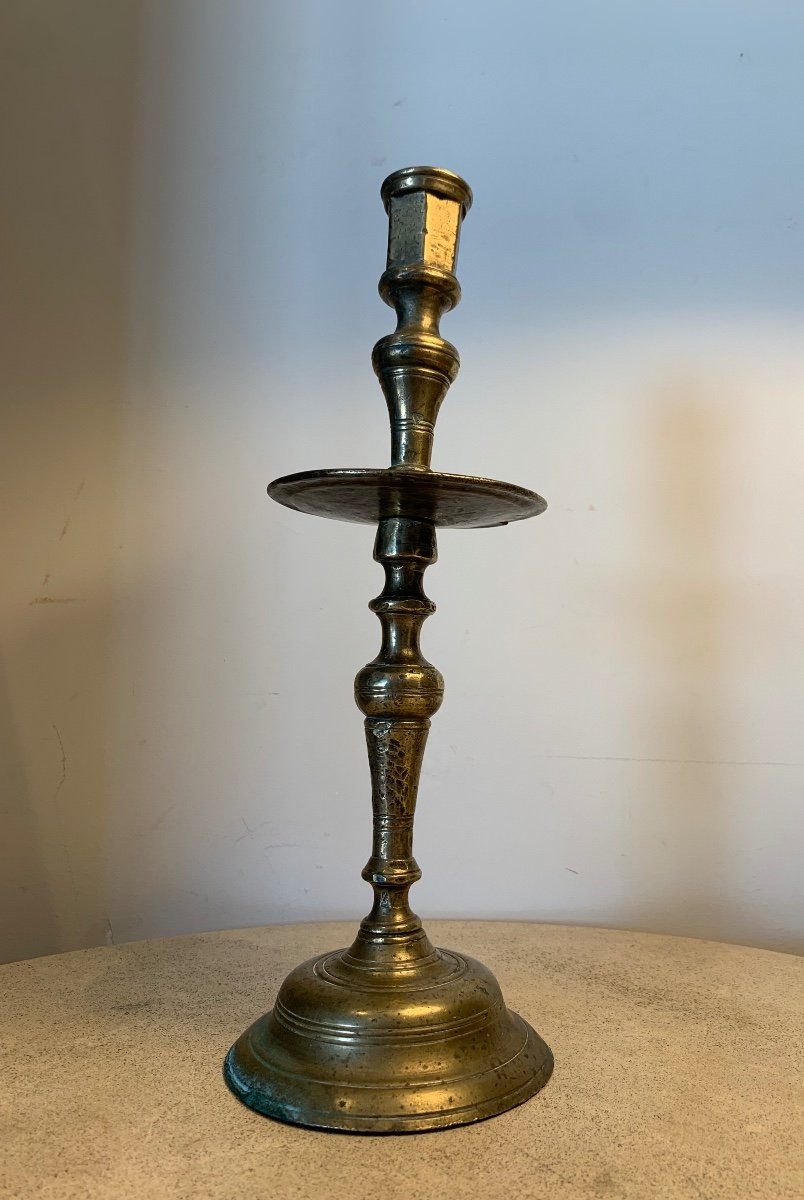 Ottoman Bronze Candlestick, 18th Century-photo-1