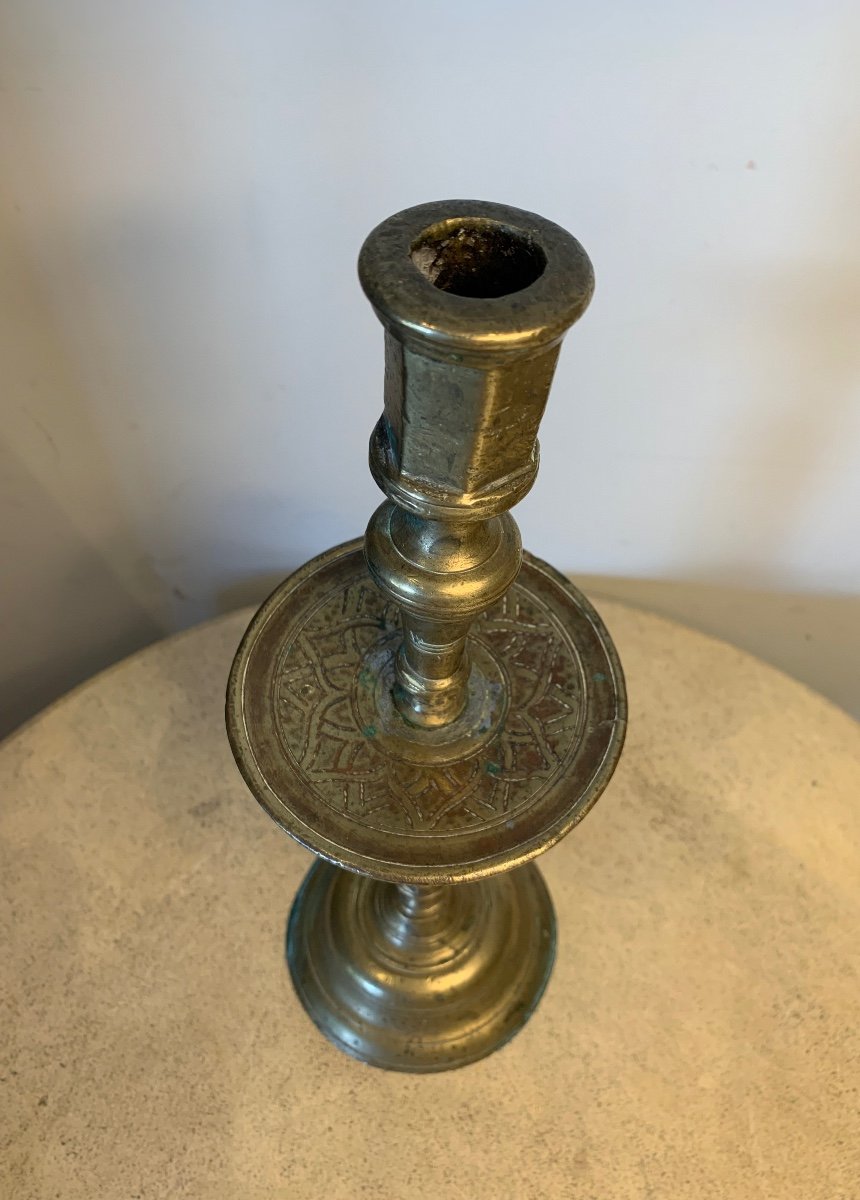 Ottoman Bronze Candlestick, 18th Century-photo-2