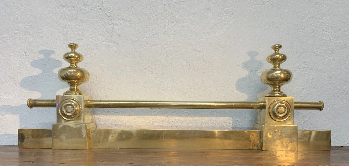 Louis XIV Style Brass Fireplace Bar, 19th Century-photo-2