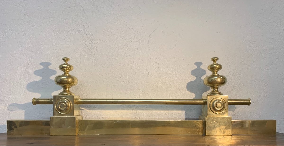 Louis XIV Style Brass Fireplace Bar, 19th Century