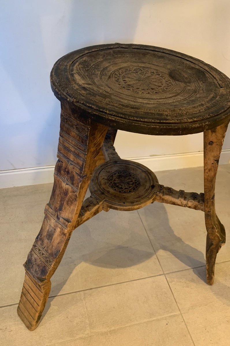 Two African Wooden Tables, Comoros Islands, 19th Century-photo-2