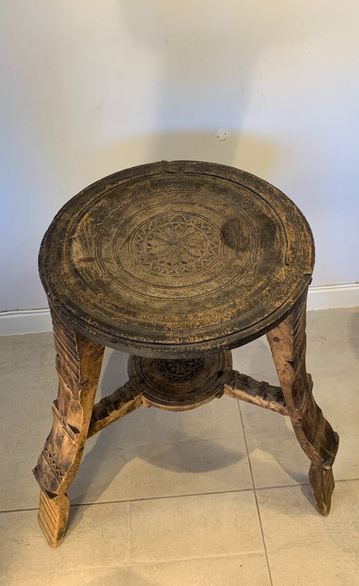 Two African Wooden Tables, Comoros Islands, 19th Century-photo-3