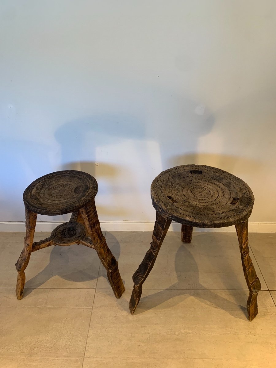 Two African Wooden Tables, Comoros Islands, 19th Century