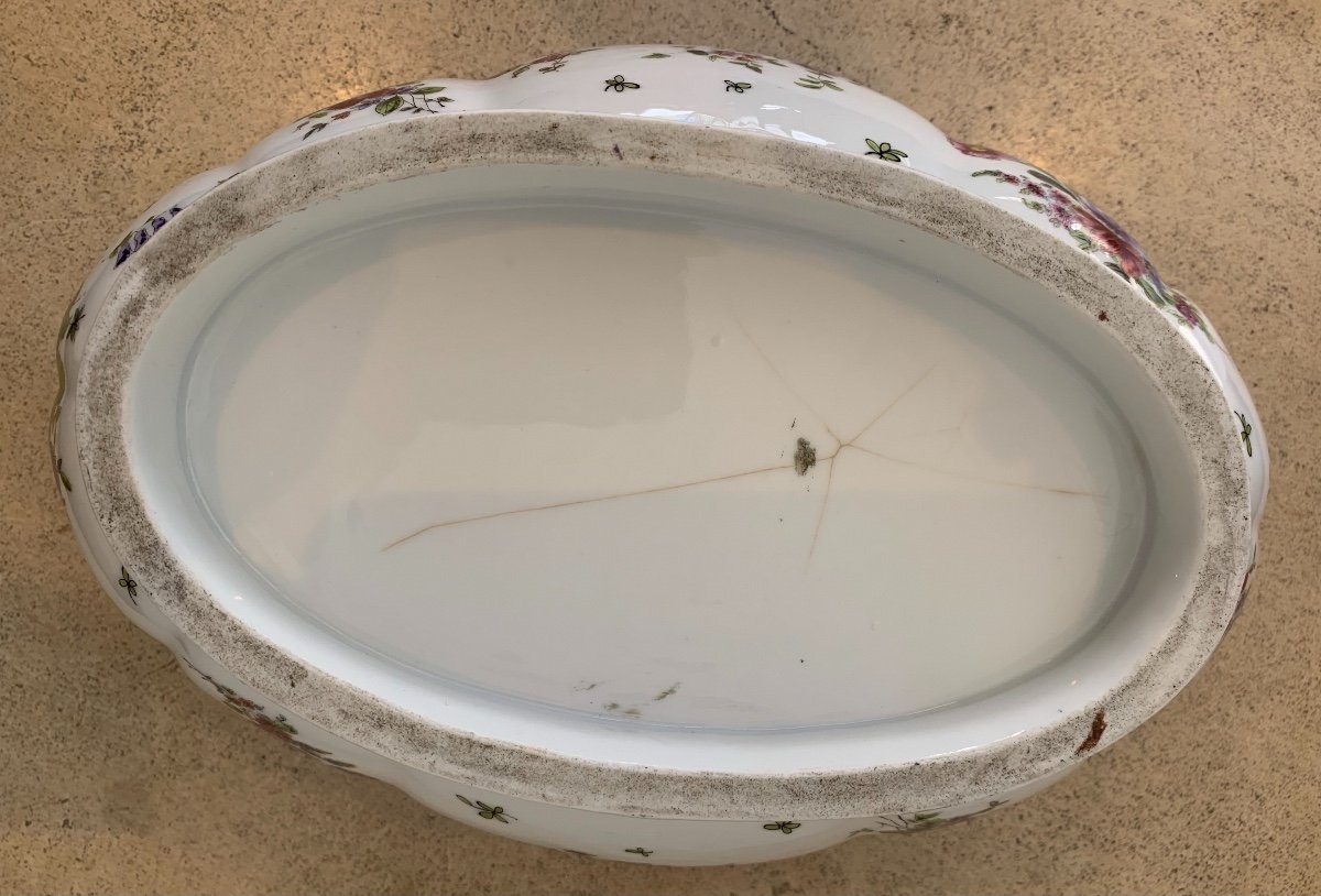 Porcelain Cooler/planter With Floral Decor, Late 19th Century-photo-7