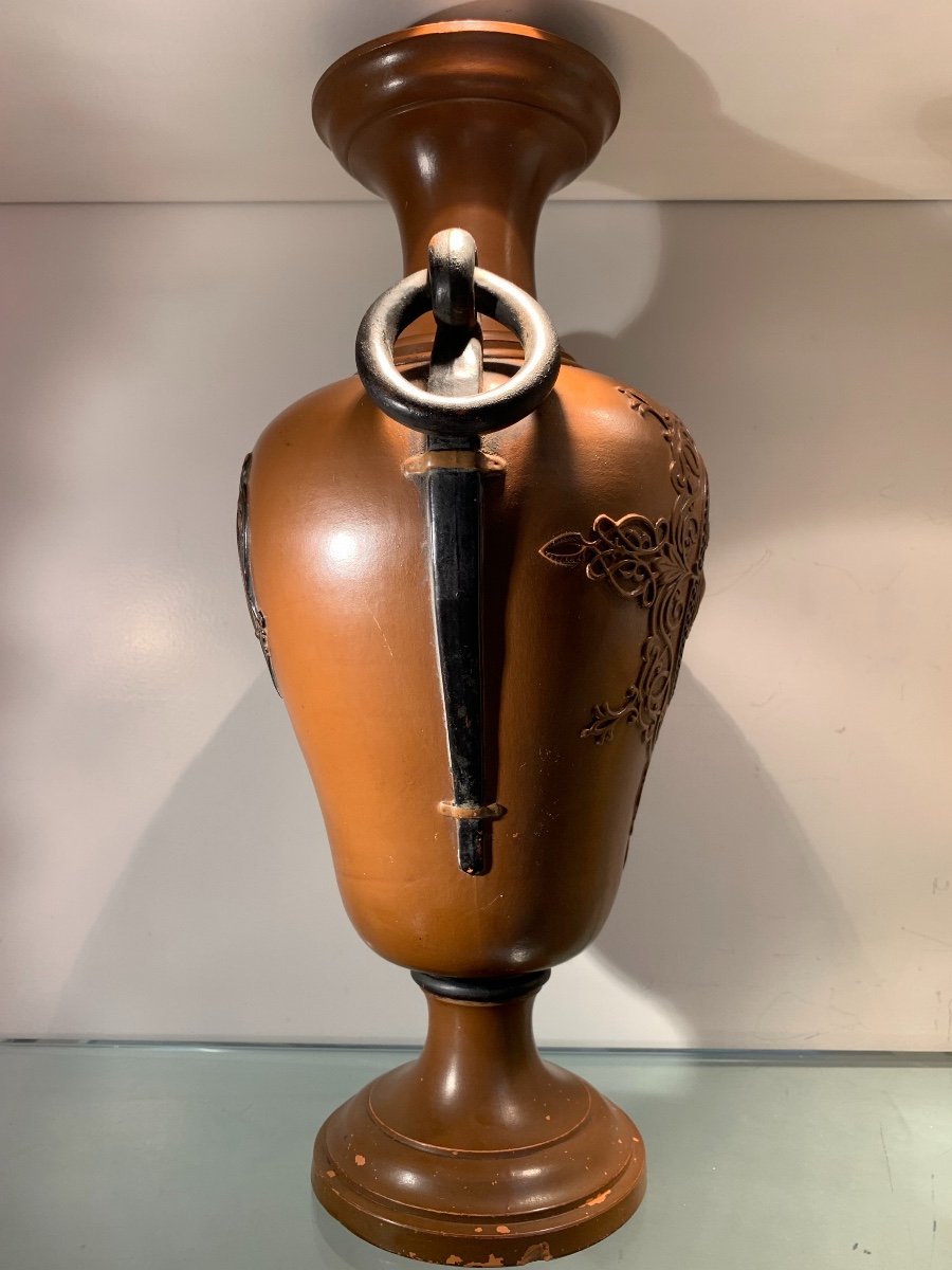 Vase Néoclassique En Terre Cuite Par Wilhelm Schiller, Autriche, Epoque Fin XIXeme-photo-3