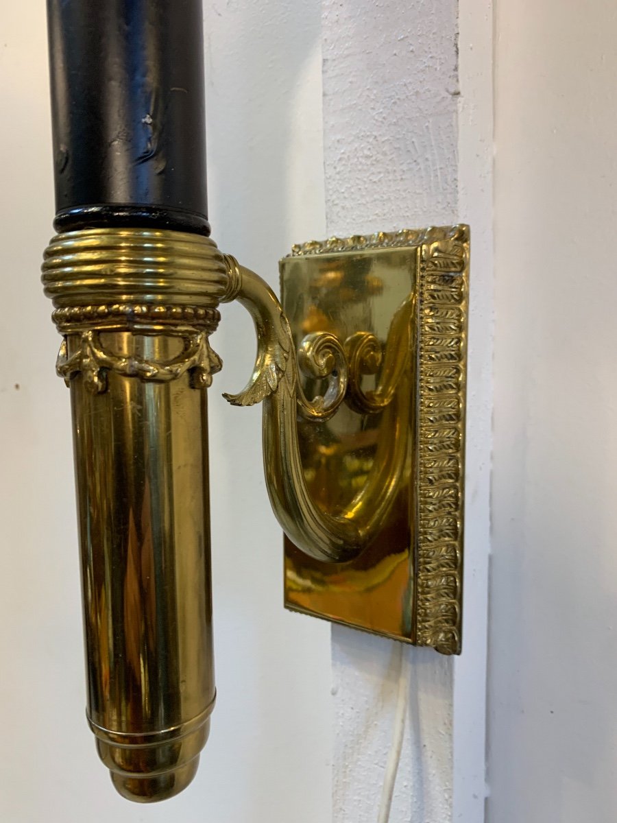 Pair Of Large Coach Lanterns Mounted As Wall Lights, Late 19th Century-photo-4