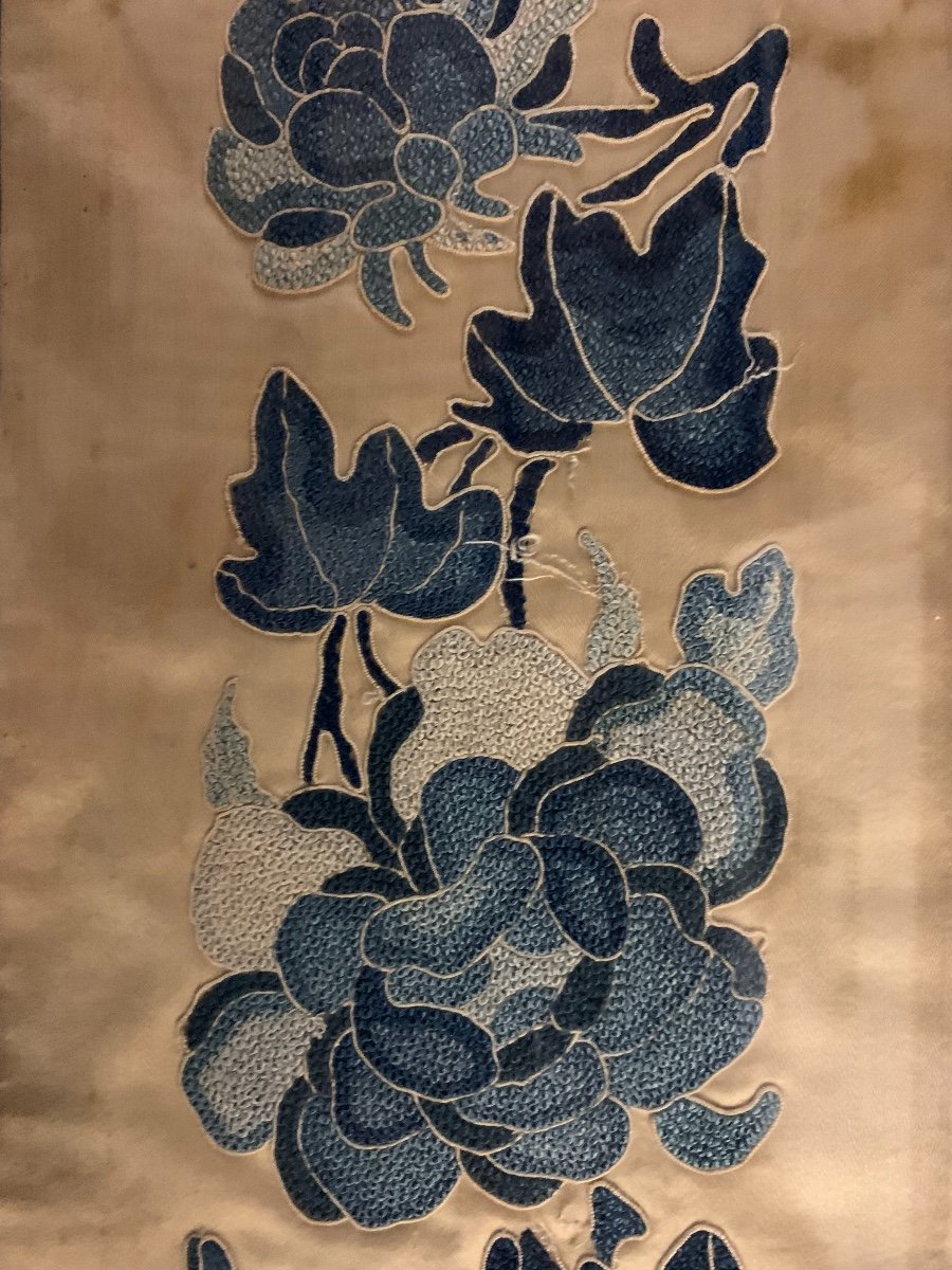 Paire De Broderies De soie Chinoises, Epoque Fin XIXème/début XXème-photo-4