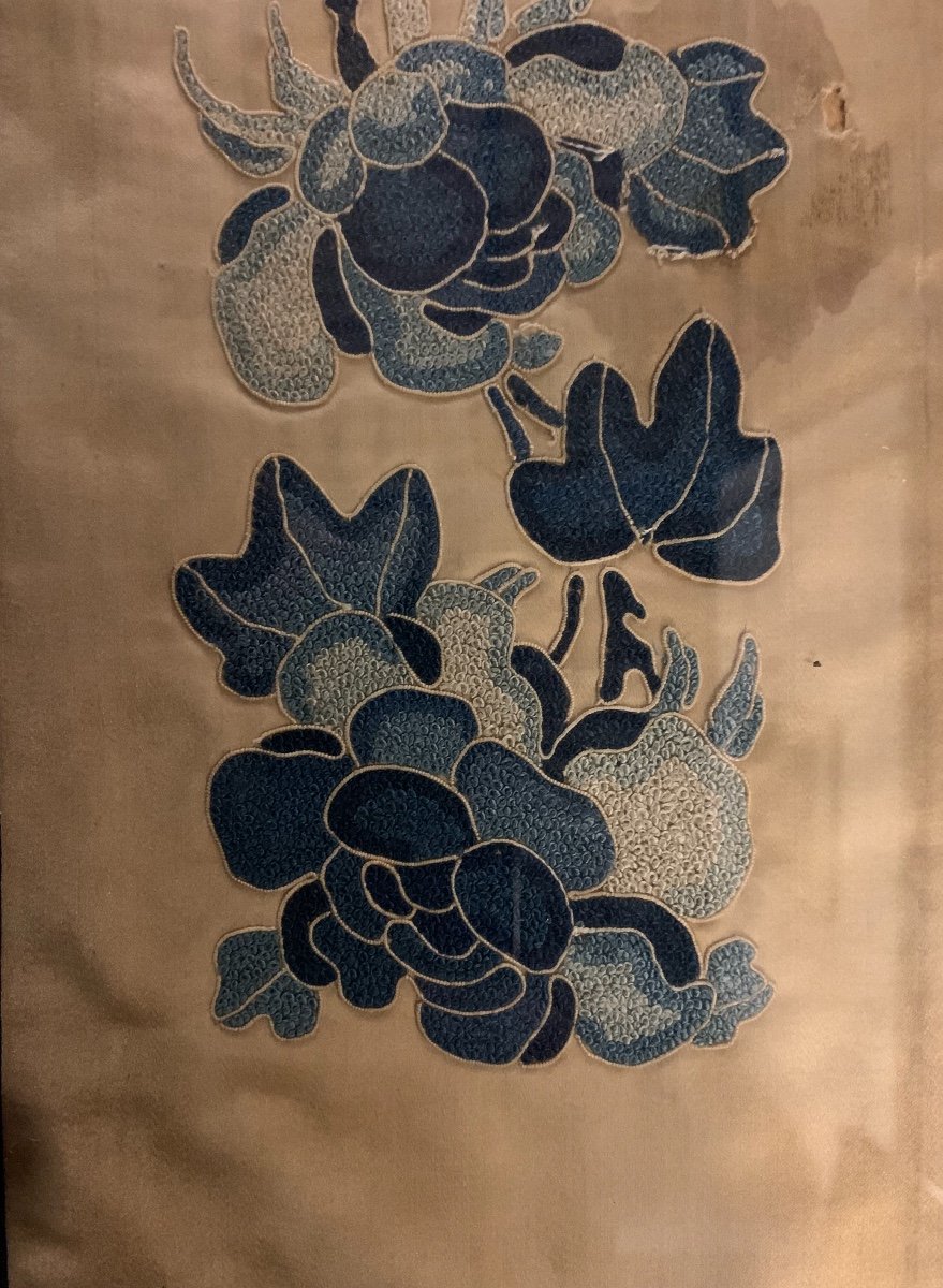 Paire De Broderies De soie Chinoises, Epoque Fin XIXème/début XXème-photo-2