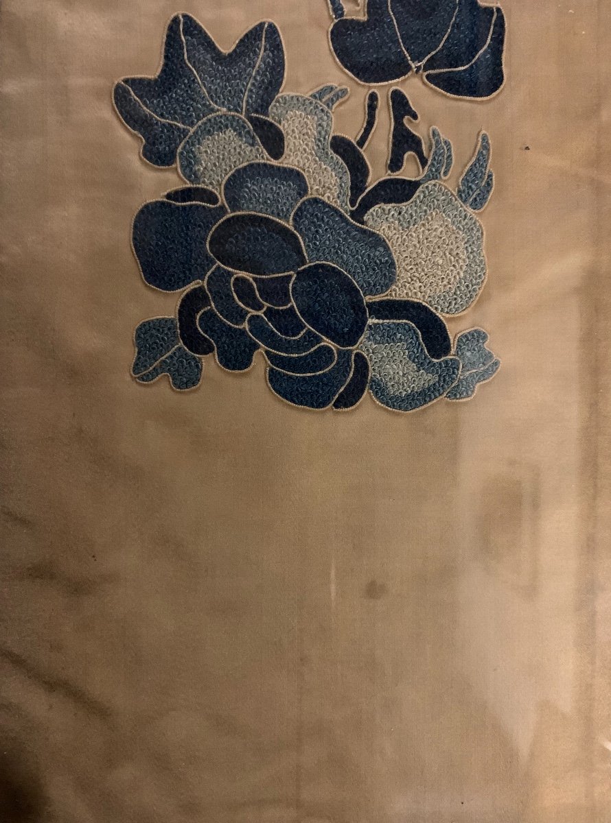 Paire De Broderies De soie Chinoises, Epoque Fin XIXème/début XXème-photo-3