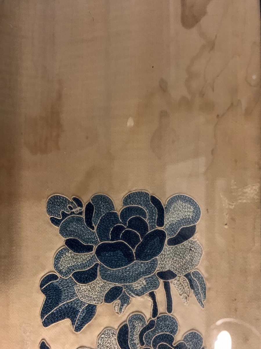 Paire De Broderies De soie Chinoises, Epoque Fin XIXème/début XXème-photo-4