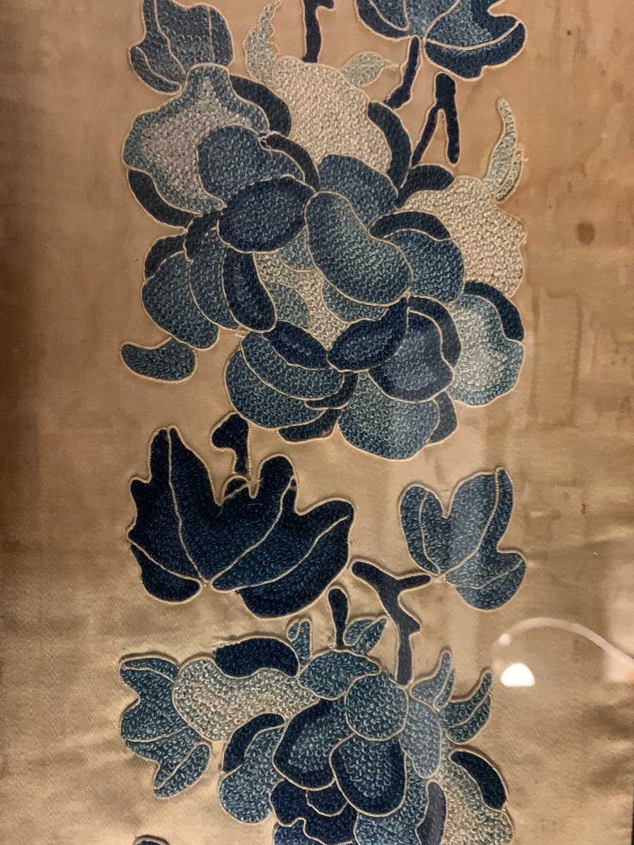 Paire De Broderies De soie Chinoises, Epoque Fin XIXème/début XXème-photo-6