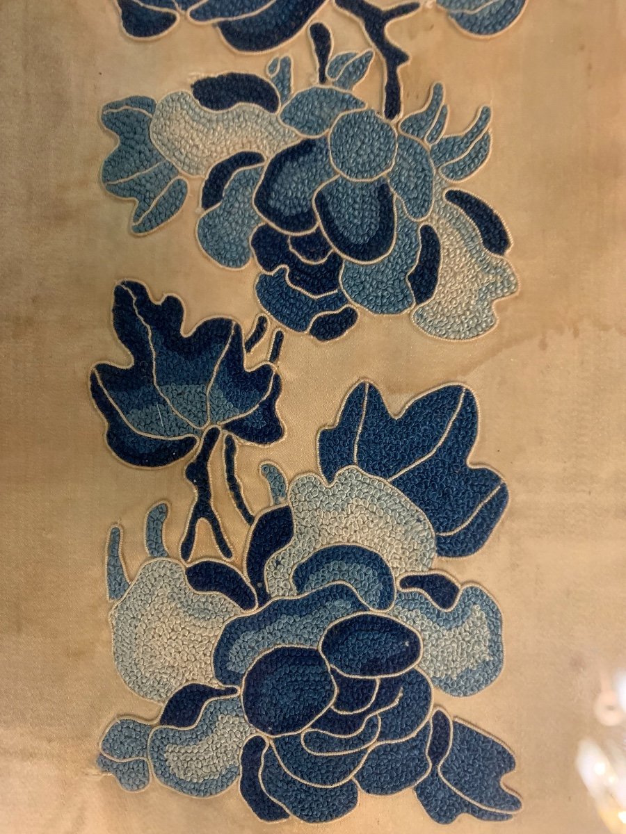 Paire De Broderies De soie Chinoises, Epoque Fin XIXème/début XXème-photo-7