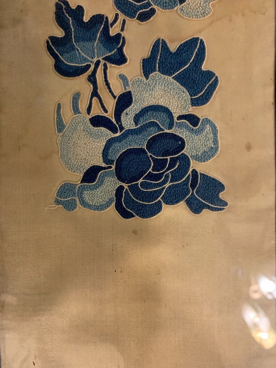 Paire De Broderies De soie Chinoises, Epoque Fin XIXème/début XXème-photo-8