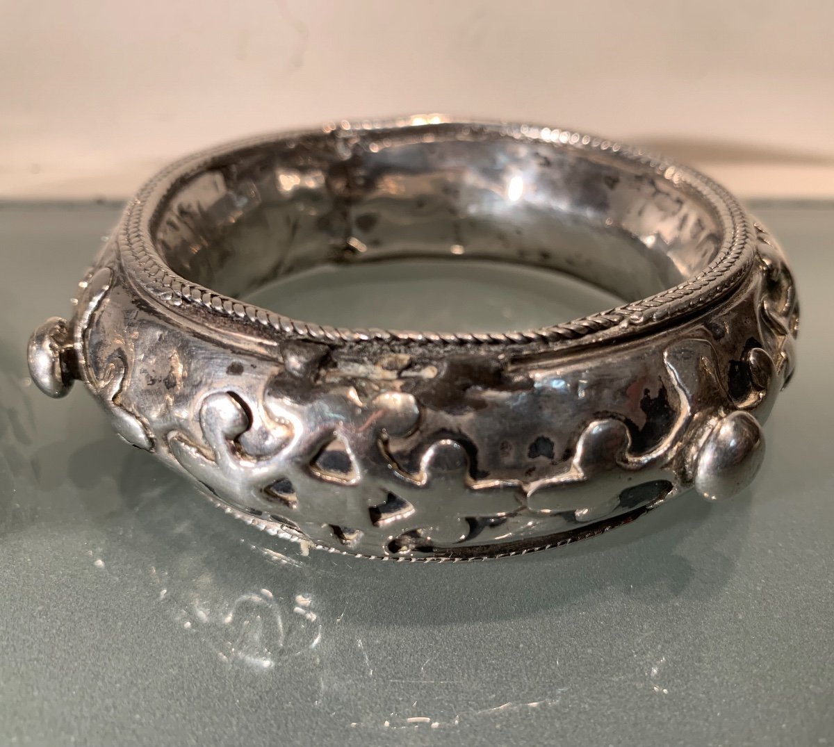 Paire De Bracelets Mizam En Argent, Mauritanie, Epoque Fin XIX ème/ Début XXème-photo-2